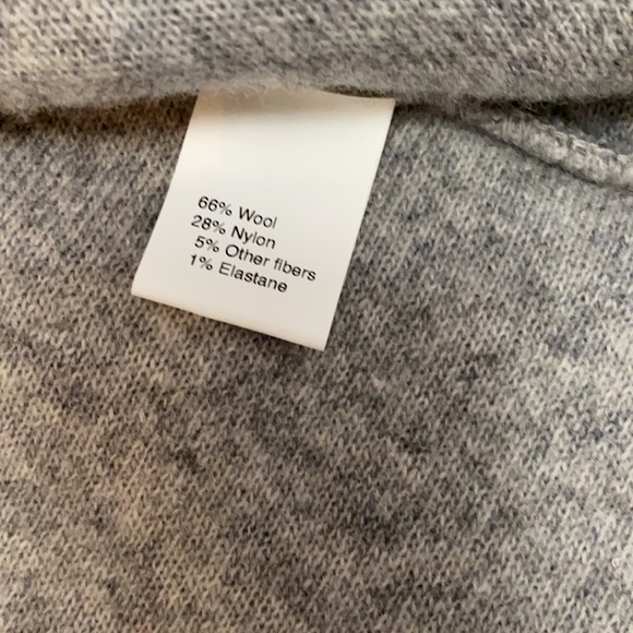 NWOT Italy Gray Side Button Sweater With Animal Print Fold Over Neck From Italy - Picture 5 of 5